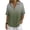 #0194-Army Green, variant on Women's Linen Blouse Turtleneck Short Sleeve Solid Color Button Snap V Neck Daily Office Streetwear Fashion Casual Shirt