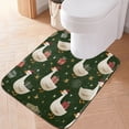 thumbnail image 3 of U-Shaped Toilet Mat Plush Bathroom Rug Mat Non Slip Bathroom Mats Cartoon Geese Carrying Presents, 3 of 5
