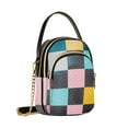 thumbnail image 7 of FORMRS Crossbody Bag for Women Quilted Travel Shoulder Cell Phone Purse with Chain Strap Handbag, Pink Checkered Pattern, 7 of 7