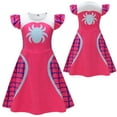 thumbnail image 2 of Girl Spider Costume with Mask Halloween Cosplay Outfits Set for 6-7Y, 2 of 7