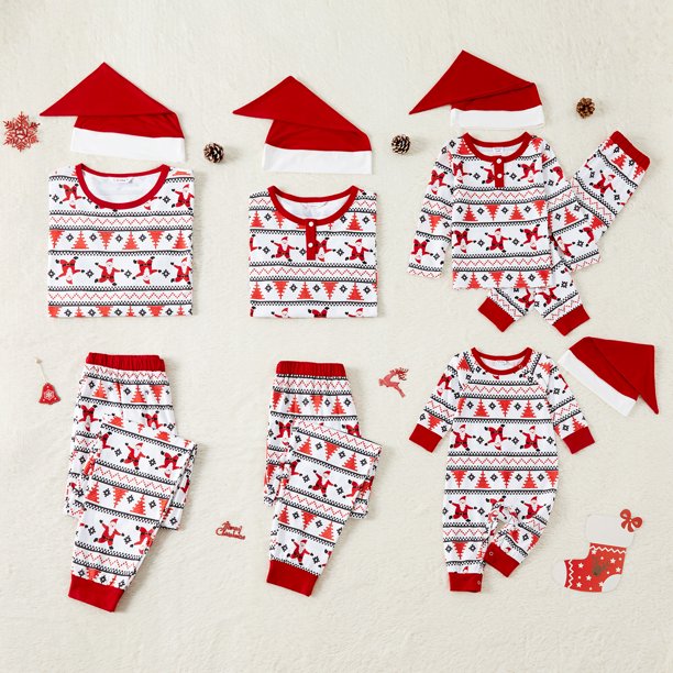PatPat Family Matching Christmas Santa Print Long-sleeve Pajamas Sets ...