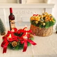 thumbnail image 4 of POINTERTECK Christmas Advent Wreath Decoration Candles Holder Christmas Centerpiece Table Decorations Pine Cone Ribbon Candlestick, 4 of 5