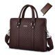 thumbnail image 1 of Bolso de hombre, bolso de mano, maletín de negocios de piel de vaca, bolso de hombro con letras en relieve, bolso de mensajero horizontal de varias capas, 1 of 5