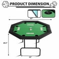 thumbnail image 4 of 1 Iron Leg Octagonal 2 Fold Iron Leg Table Poker Table, 4 of 9