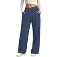 thumbnail image 2 of Zulora Women's High Waist Wide Leg Pants Drawstring Hem Casual Jogger Trousers with Pockets Loose Fit for Daily Workout, 2 of 9