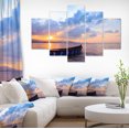 thumbnail image 1 of Small Fishermen Boat at Sunset - Modern Seashore Canvas Art, 1 of 3