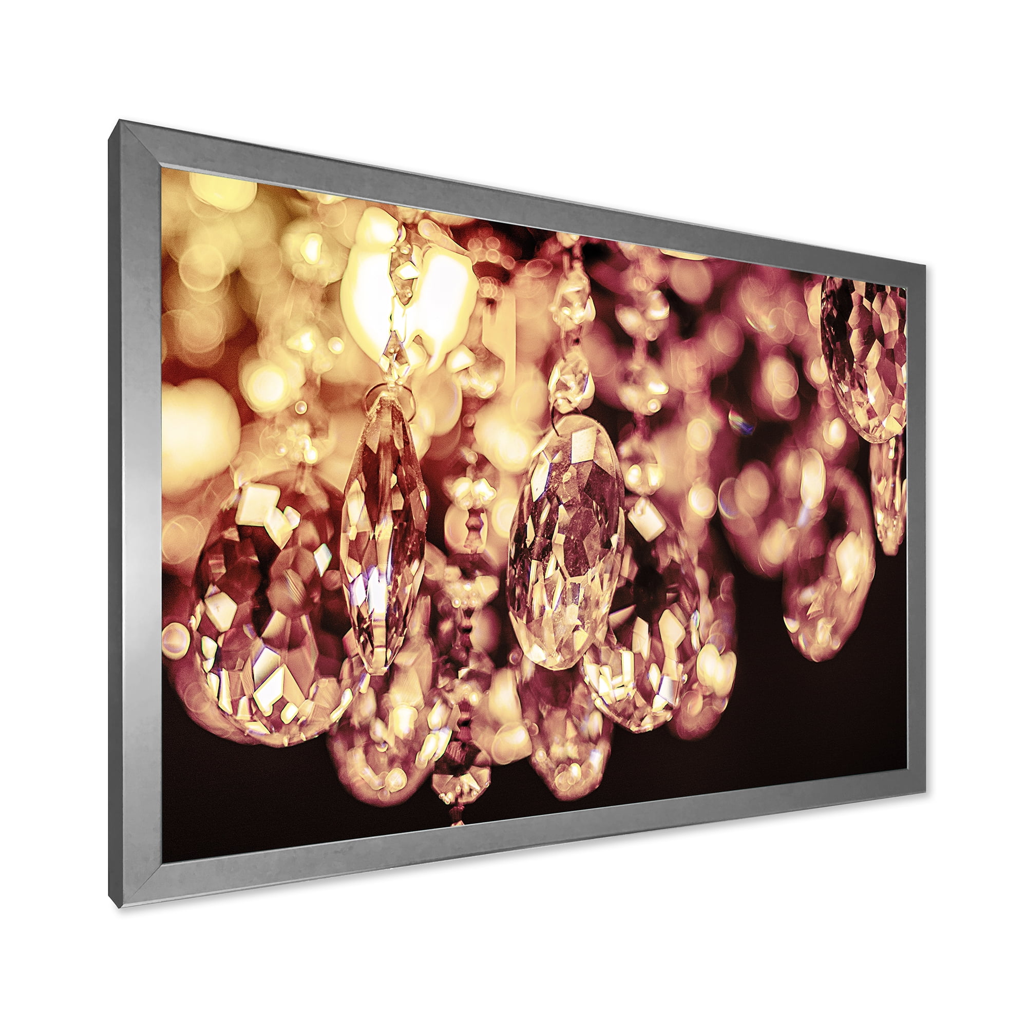 Designart 'Chandelier With Chrystak Hanging' Modern Framed Art Print