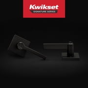 Kwikset Halifax Square Keyed Entry Lever Doorknob with Smartkey Matte Black