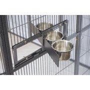 Seny Stainless Steel 3-Cup Bird Feeder with Swivel Gate, Multi-Bird Capacity