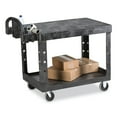 thumbnail image 3 of Rubbermaid Flat Shelf Utility Cart 2Shelf 25.25wx44dx38.13h Black FG452500BLA, 3 of 7