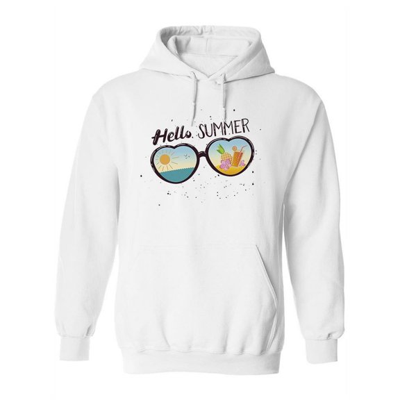 Hello Summer Heart Sunglasses Hoodie Women -Image by Shutterstock, Female XX-Large