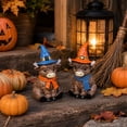 thumbnail image 4 of Highland Cow Figurine with Hat and Scarf, Cute Resin Animal Statue for Halloween Christmas Home Decor, Festive Ornament for Shelf Tabletop Display, 4 of 4