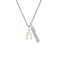 thumbnail image 2 of Delight Jewelry Goldtone Wishbone Silvertone Balance Bar Charm Necklace, 23", 2 of 4