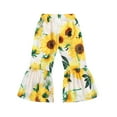 thumbnail image 4 of ZHUASHUM Pants For Baby Girls Relax Fit Trousers Straight Leg Flower Print Sweartpants Flare Pants Comfortable Wear White 18-24 Months, 4 of 8