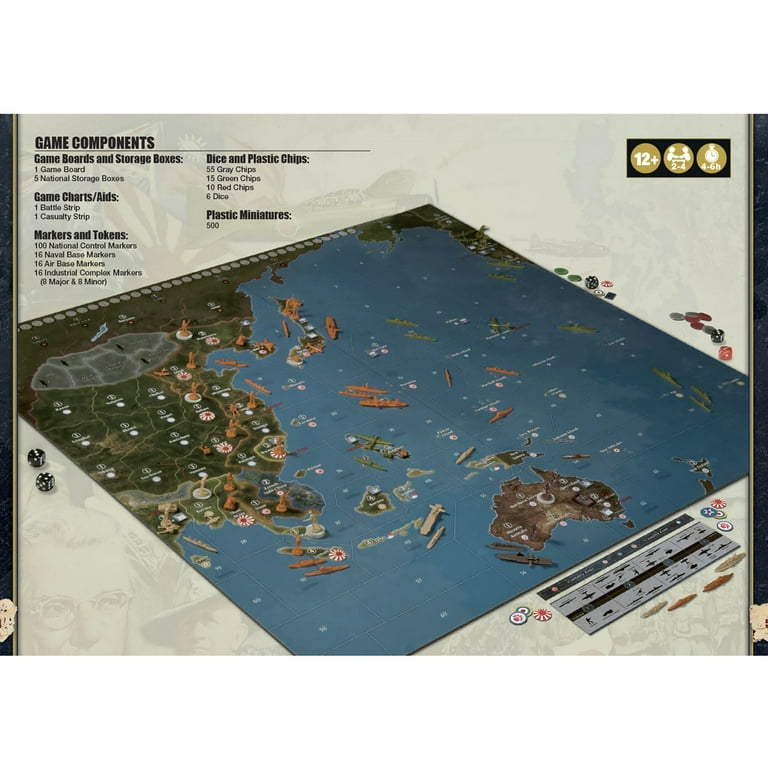 Renegade Game Studios Axis & Allies: 1940 Pacific Second Edition - WWII War Miniatures Strategy Board Game, Renegade, Age 12+/2-4 Players/6 Hr Renegade Game Studios Axis & Allies: 1940 Pacific Second Edition - WWII War Miniatures Strategy Board Game, Renegade, Age 12+/2-4 Players/6 Hr