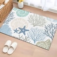 thumbnail image 2 of Coastal Entryway Rug 2x3ft Washable Non Slip Bathroom Rug Low Pile Soft Indoor Floor Front Door Mat Summer Beach Nautical Coral Starfish Rectangle Area Rugs Carpet for Kitchen Office Dining Room Home, 2 of 9