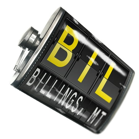 

NEONBLOND Flask BIL Airport Code for Billings MT