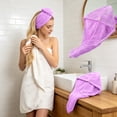 thumbnail image 4 of Toalla de microfibra de rápida absorción para secar el cabello – Turbante supersuave para mujer con cierre de botón seguro, 4 of 6