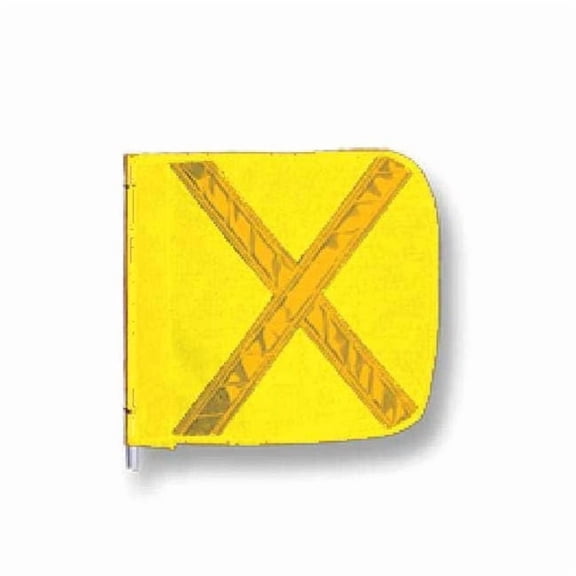 Warning Whip Flag Reflexite X, Yellow, Nylon Mesh, Mounting Clip