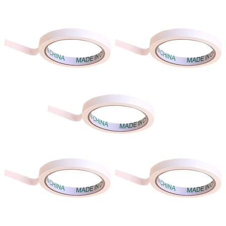 Masteelf 5 Rolls of Artist Drawing Tape Car Spraying Single Side Adhesive Tape (White)