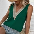 thumbnail image 6 of Womens Tank Tops Sleeveless Lace Trim V Neck Solid Fashion Tank Tops Shirts Dressy Casual Comfy Summer Beach Vest Blouses, 6 of 7