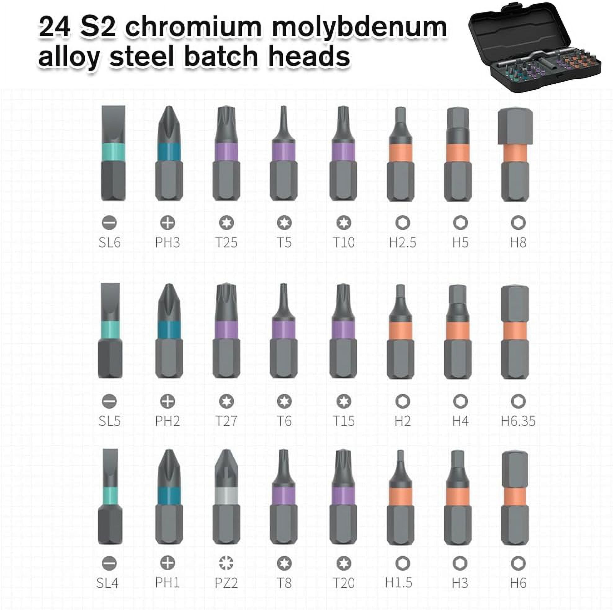 Screwdriver 24 in 1, 2025 New 24 in 1 Magnetic Screwdriver Set, Multi-Purpose 24 In 1 Ratchet Wrench Screwdriver, Multi-function Magnetic Wrench Tool Combination Set