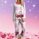 thumbnail image 1 of RKSTN Valentine's Gifts Pajamas Set for Women Oversized Crewneck Valentine's Day Loves Heart Graphic Printed Loungewear Matching Set Womens Casual Loose Long Sleeve T Shirt and Pjs Pant 2 Piece Set, 1 of 6
