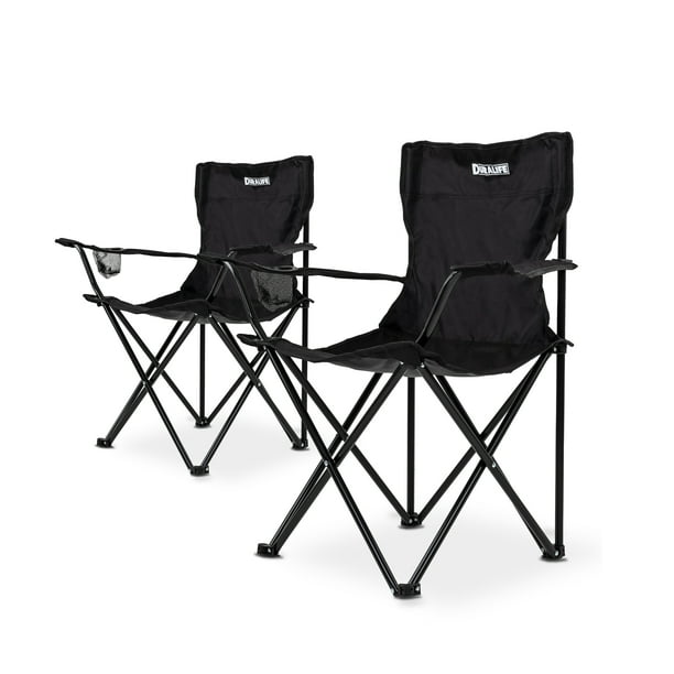 Sillas Camping y Playa Plegable Portatil Duralife 2 Piezas Negro