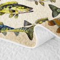 thumbnail image 5 of Meiyoeat Retro Rustic Fish Print Quilt King,Fishing Theme Wildlife Pattern King Coverlet Set, 5 of 7