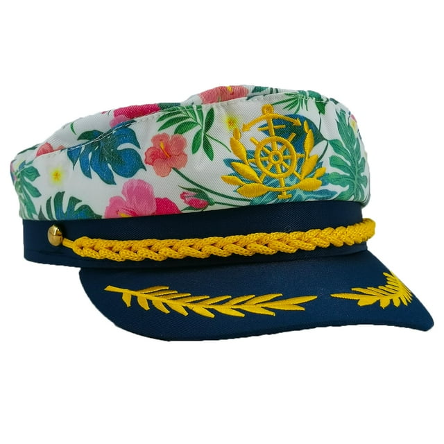Sombrero de capitán PEWHAUL, sombrero de marinero, almirante de la Marina, para mujer y hombre, disfraz de Halloween (rosa)