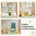 thumbnail image 2 of Tiny Land Wooden Dollhouse for Girls - 6 Rooms Wooden Doll House, DIY Pretend Doll House with 31Pcs Furniture Accessories, Creative Gift for Girl Ages 3+, Green, 2 of 7