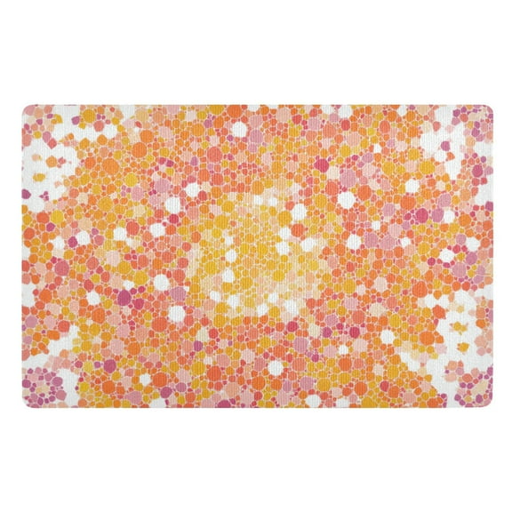 Abstract Orange and Pink Dot Pattern Floor Door Mat Outdoor Indoor for Home Entrance Welcome Mats 32"x20"