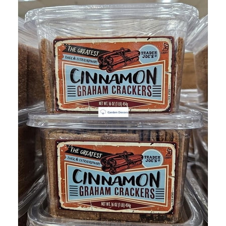 Thick & Extraordinary Cinnamon Graham Crackers 16oz 454g (Two Tubs), 8 Ounce (Pack of 2)