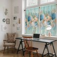 thumbnail image 5 of Beach Coastal Teal Kitchen Curtain for Berdoom Living Room Cafe 45 Inch Length, Nautical Shell Starfish Coral Summer Tiers Curtains Light Filtering Drapes Window Treatment 2 Panels 52"Wx45"L, 5 of 8