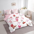thumbnail image 2 of Homewish Western Cowgirl Boots 7-Piece Twin Bedding,Cute Bowtie Bedding Comforter Set,White Pink,Pink Reversible, 2 of 8