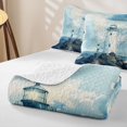 thumbnail image 4 of Erosebridal Teens Ocean Beach Quilt King,White Nautical Lighthouse King Coverlet Set for Boys Girls, 4 of 7