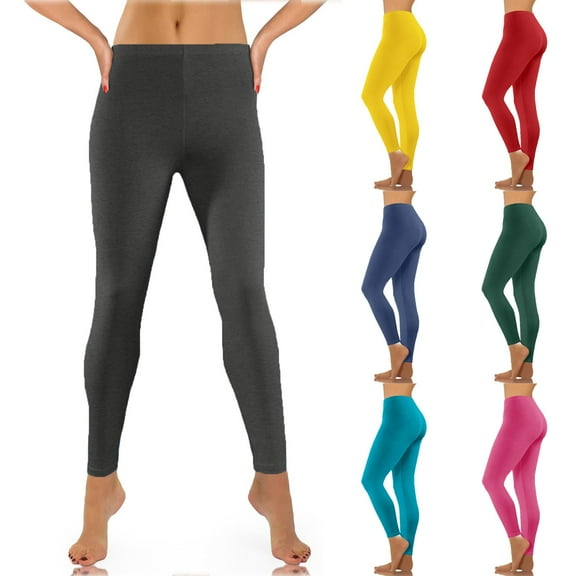 Elainilye Fashion Yoga Pants Women Casual Solid Span Ladies High Waist Yoga Pants Full Pants Athletic Leggings,Gray