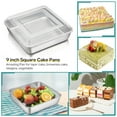 9 inch Square Cake Pan with Lid, Vesteel Stainless Steel Rectangle