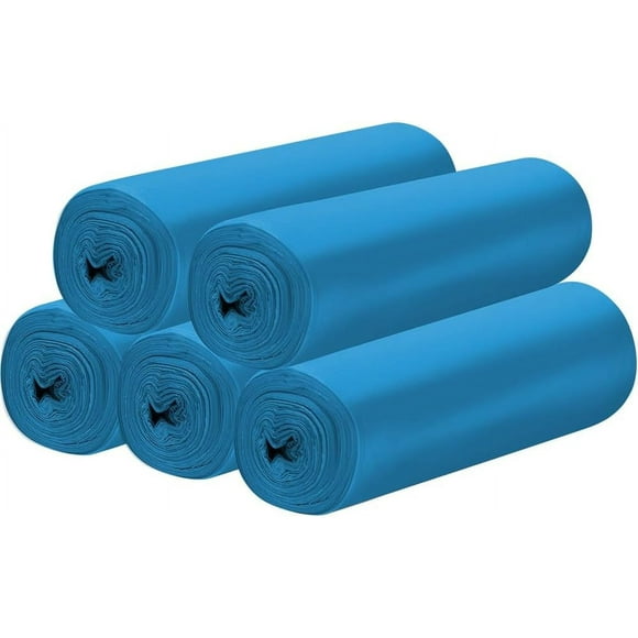 ERDS-5 Rolls Small Trash Garbage Bags, 4 Gallon Strong Thin Material Disposable Kitchen Garbage Bags, Durable Plastic Trash Bags for Office Home Bedroom Garden Waste Bin, 100 Counts (Blue)