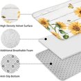 thumbnail image 5 of White Sunflower Bee Butterfly Pattern Bathroom Rugs Sets 3 Piece,Toilet Cover Set,Absorbent Non Slip Bathroom Mats Sets with U-Shaped Contour Rug Toilet Rug Set, 5 of 5