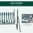 thumbnail image 5 of Outsunny 3-Person Porch Swing with Canopy, Patio Swing Chair, Outdoor Canopy Swing Bench with Adjustable Shade, Cushion and Steel Frame, Green, 5 of 9