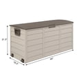 thumbnail image 5 of Hassch 75 Gallon Waterproof Storage Box, Plastic Deck Box with Handle and Wheels, Indoor & Outdoor Lockable Bench for Patio, Garden, Tool, Brown, 5 of 8