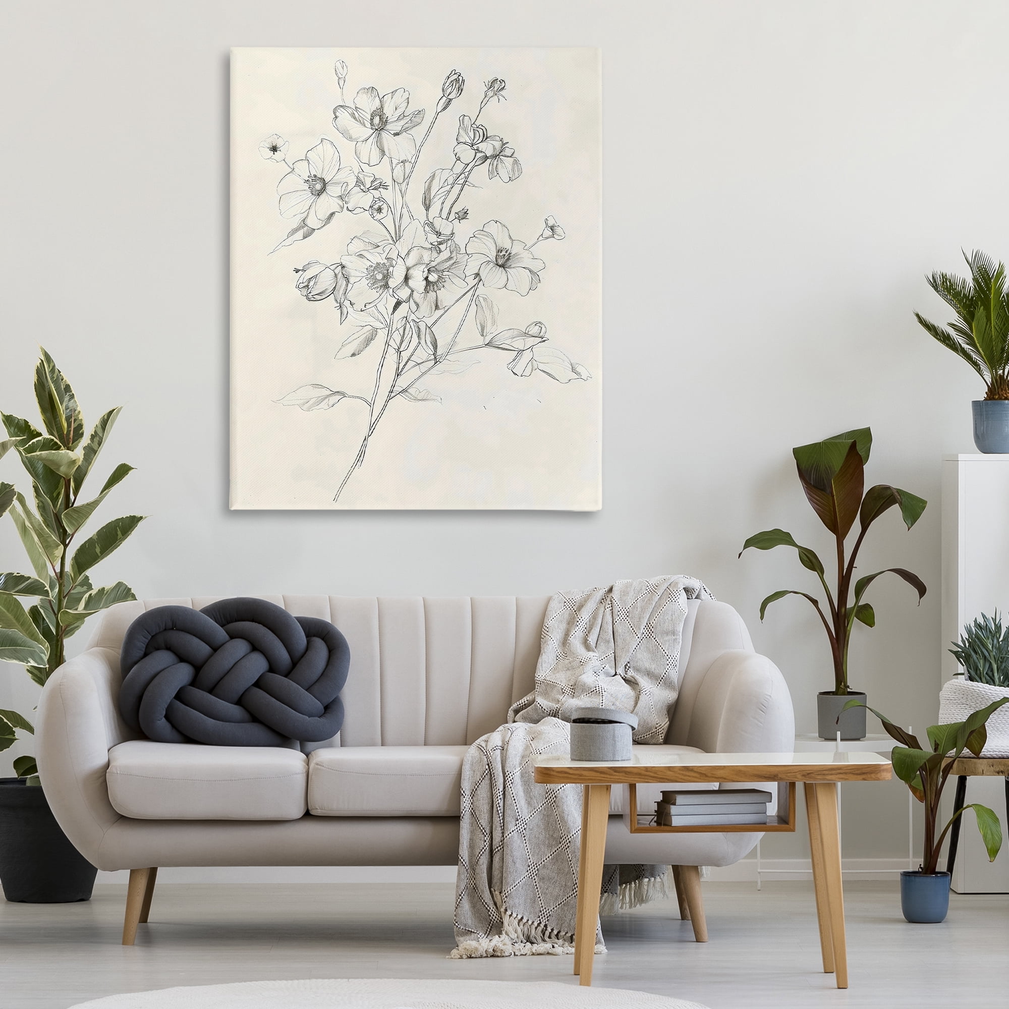 Stupell Industries Wildflower Outline Study Canvas Wall Art, design by Creative Studio