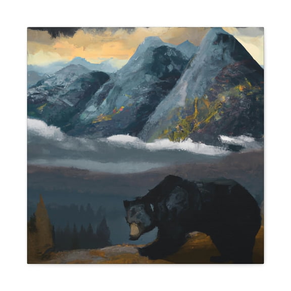 Majestic Black Bear Scene - Canvas