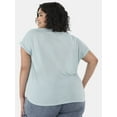thumbnail image 3 of Terra & Sky Women's Plus Size Woodstock Graphic Tee with Short Sleeves, Sizes 0X-5X, 3 of 5
