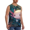 thumbnail image 2 of Fotbe Whimsical Axolotl Fantasy Men's Camiseta sin Mangas Estampada para Hombres, Playera Casual para Gimnasio, Entrenamiento, Playa-XX-Large, 2 of 7