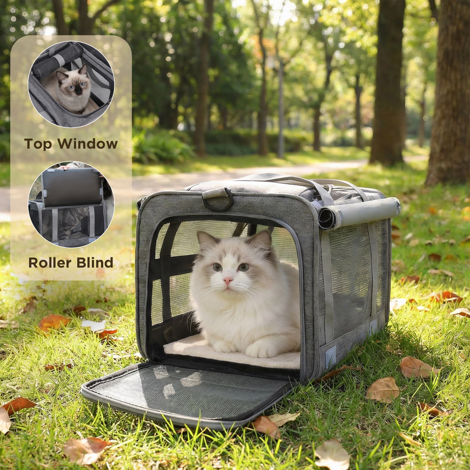 DaPlug Soft-Sided Cat Carrier, Airline Approved, Gray photo 2