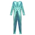 thumbnail image 3 of YONGHS Women's Shiny Holographic Unitard Costume Suits Bodysuits Catsuits Blue XXL, 3 of 7