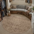 thumbnail image 3 of BERTHMEER 8'x8' Round Area Rugs for Living Room Dining Room Bedroom Office Oriental Floral Vintage Farmhouse Machine Washable Non-slip Traditional Distressed Carpets, Brown, 3 of 5