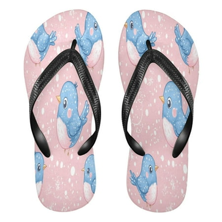 YAZAOOSummer Flip Flops Creatively Whimsical Winter Blues Simple Beach Sandals